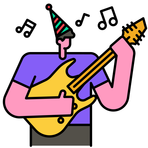guitarra electrica Generic Outline Color icono