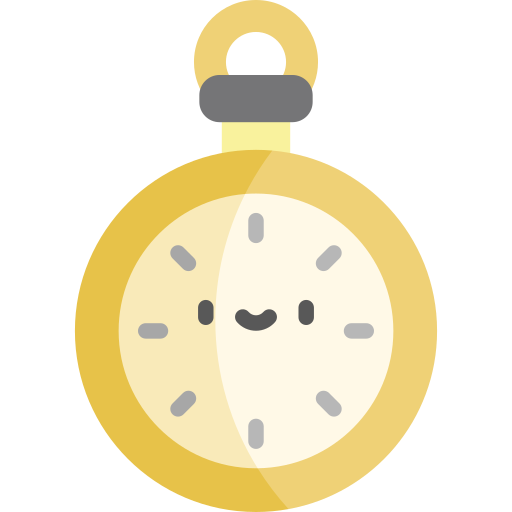 reloj de bolsillo Kawaii Flat icono