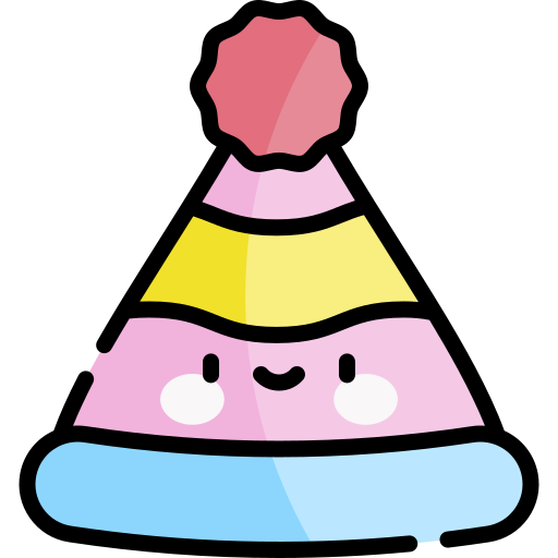 Праздничная шляпа Kawaii Lineal color иконка