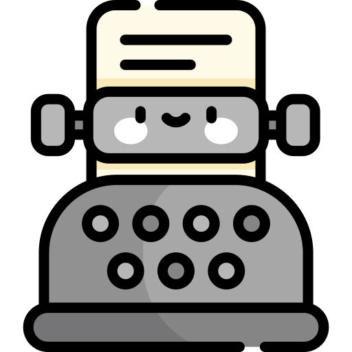 máquina de escribir Kawaii Lineal color icono