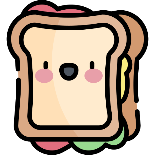 Бутерброд Kawaii Lineal color иконка