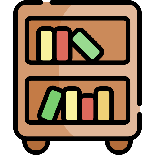estante para libros Kawaii Lineal color icono