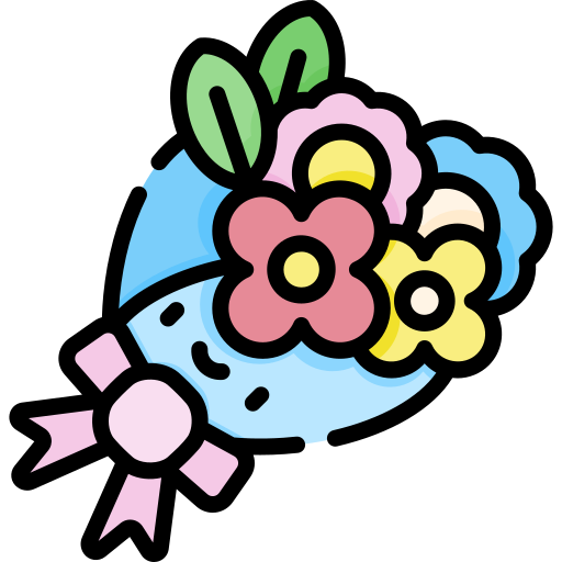 flores Kawaii Lineal color icono