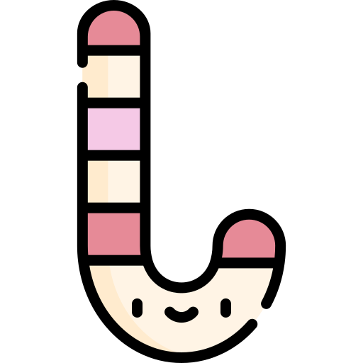 사탕 지팡이 Kawaii Lineal color icon