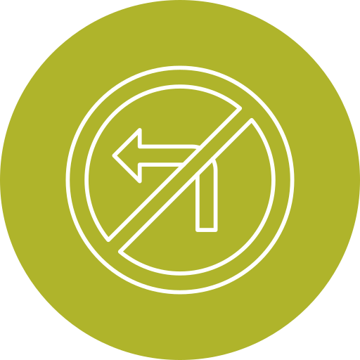 No turn left Generic Circular icon