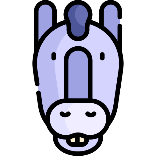 burro Kawaii Lineal color icono