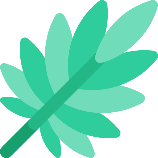 liść palmowy Kawaii Flat ikona