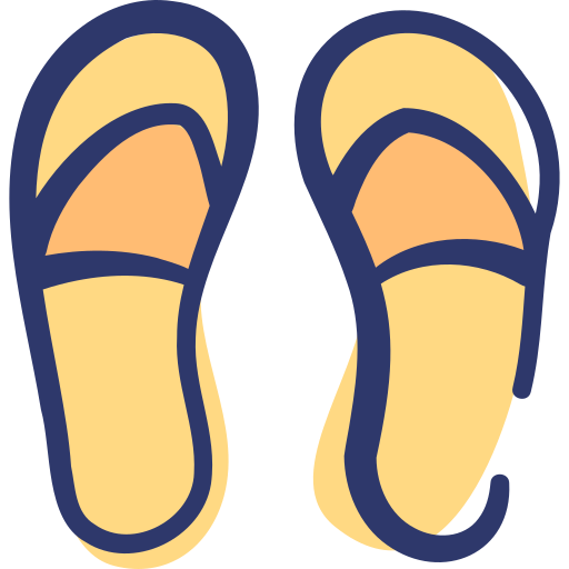 Flip flops Basic Hand Drawn Lineal Color icon