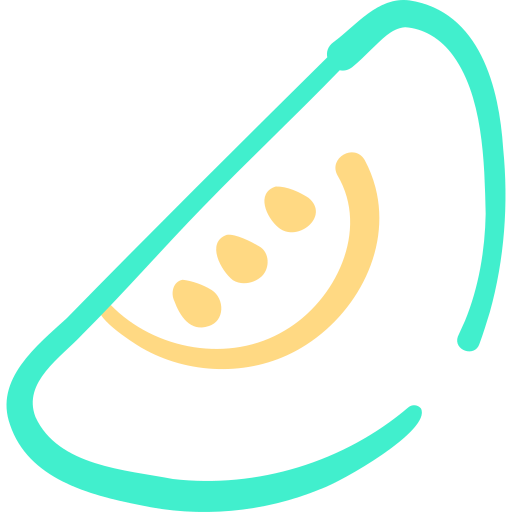 melón Basic Hand Drawn Color icono