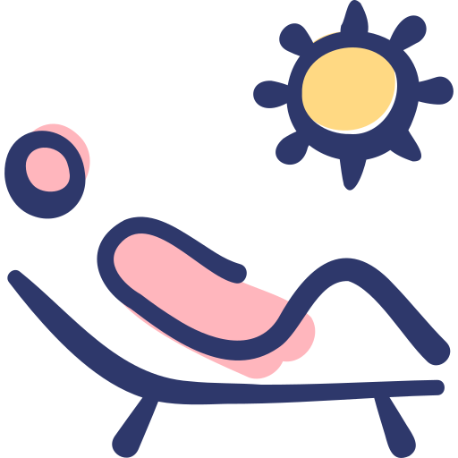 Sunbathing Basic Hand Drawn Lineal Color icon