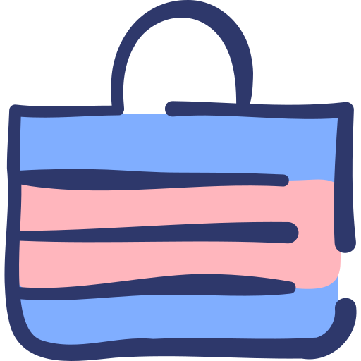 Beach bag Basic Hand Drawn Lineal Color icon