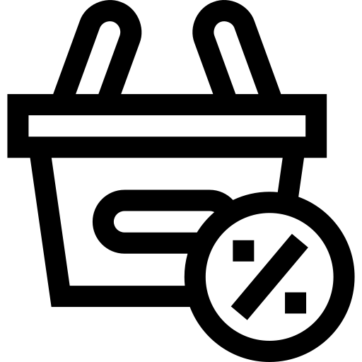 winkelmandje Basic Straight Lineal icoon