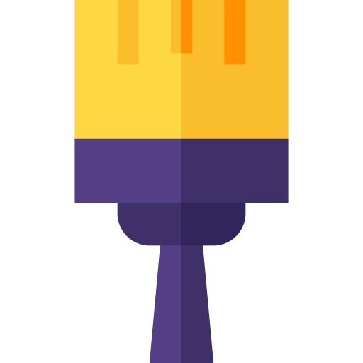 Paint brush Basic Straight Flat icon