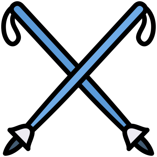 bastones de esquí Generic Outline Color icono