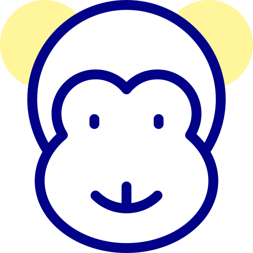 원숭이 Detailed Mixed Lineal color icon