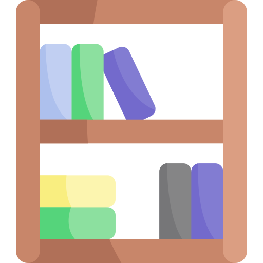 Bookshelf Kawaii Flat icon