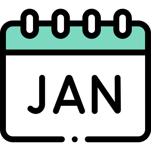 January Detailed Rounded Lineal color icon
