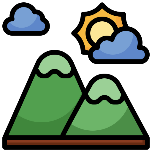 montaña Surang Lineal Color icono