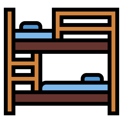 Bunk bed Smalllikeart Lineal Color icon