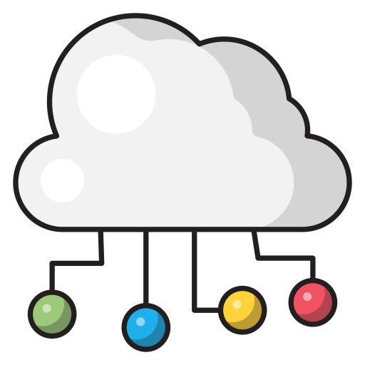 réseau cloud Vector Stall Lineal Color Icône