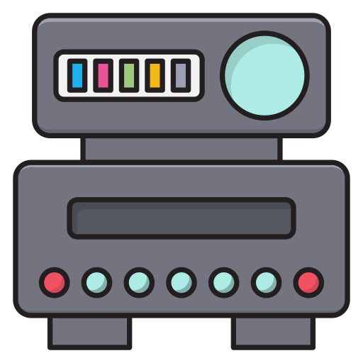 tworzenie filmu Vector Stall Lineal Color ikona