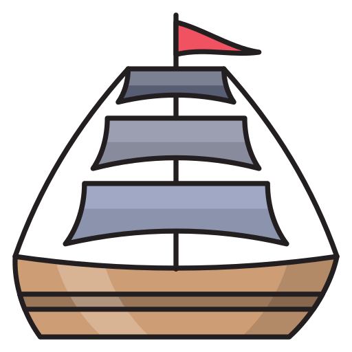 Yacht Vector Stall Lineal Color icon
