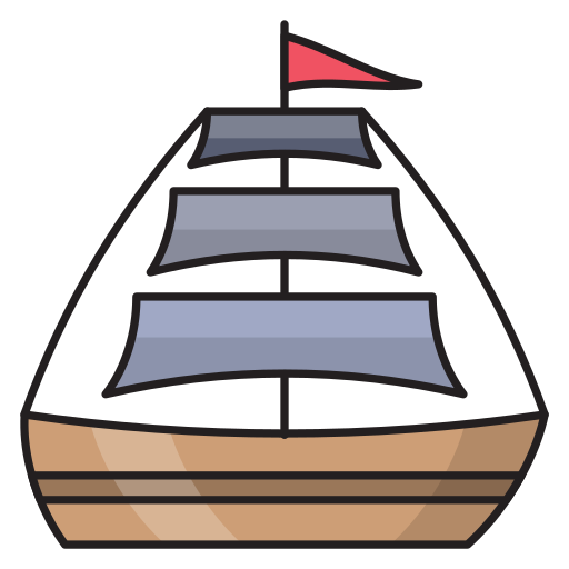 yacht Vector Stall Lineal Color icon