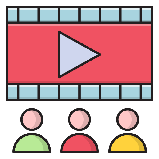 シネマ Vector Stall Lineal Color icon