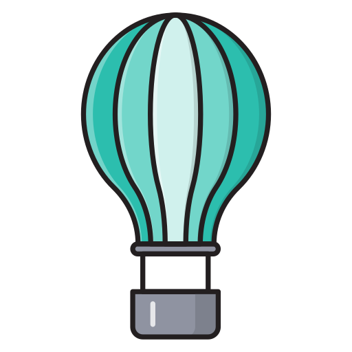 Hot air balloons Vector Stall Lineal Color icon