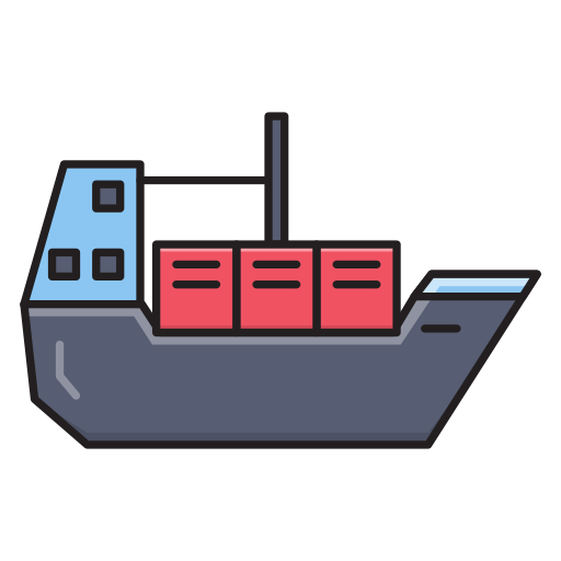 frachtschiff Vector Stall Lineal Color icon