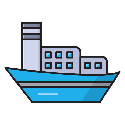 Cargo boat Vector Stall Lineal Color icon