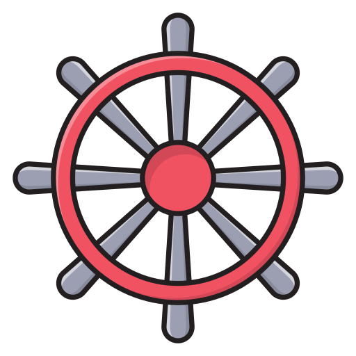 roda do navio Vector Stall Lineal Color Ícone