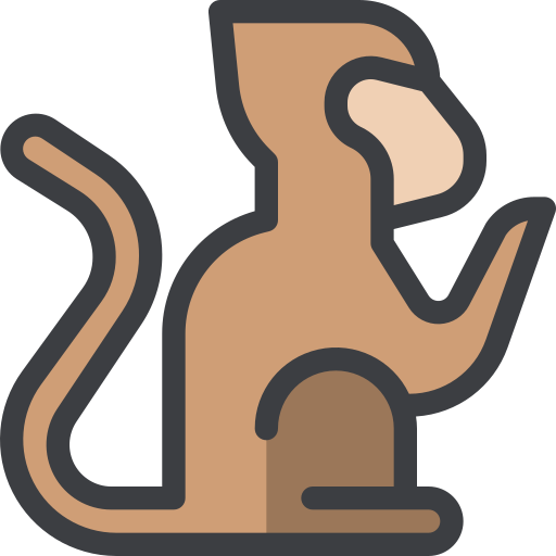 원숭이 Generic Outline Color icon