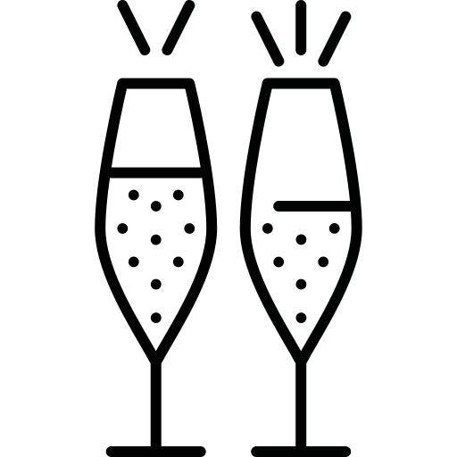 kieliszek do szampana Generic Detailed Outline ikona