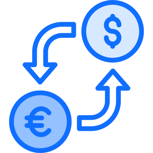 cambio valuta Generic Blue icona