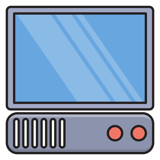 computadora Vector Stall Lineal Color icono