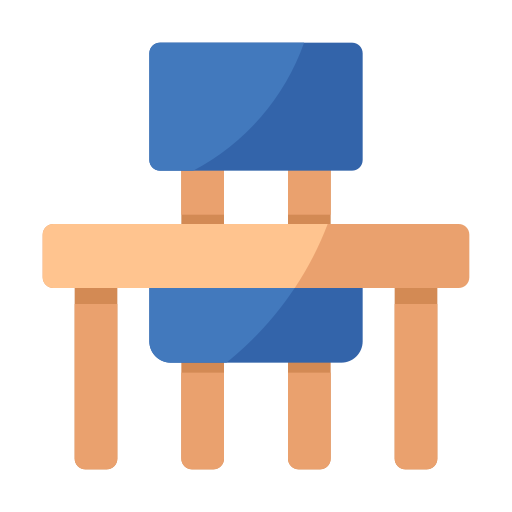silla y mesa Generic Flat icono