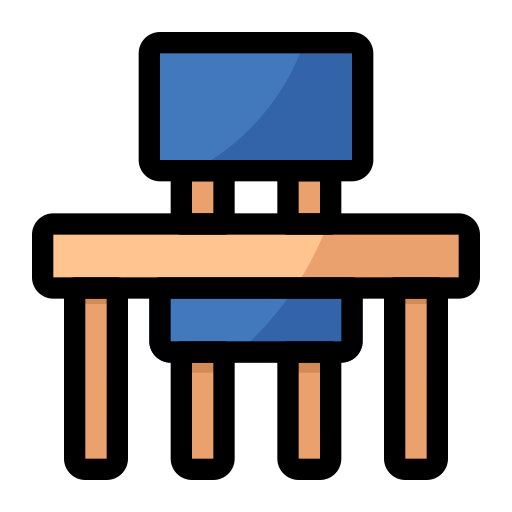 Chair and table Generic Outline Color icon