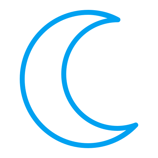 Crescent moon Generic Outline Color icon