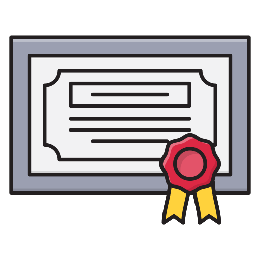 Certificate Vector Stall Lineal Color icon