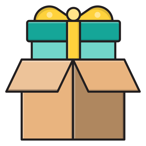 Surprise box Vector Stall Lineal Color icon