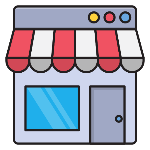 las compras en línea Vector Stall Lineal Color icono