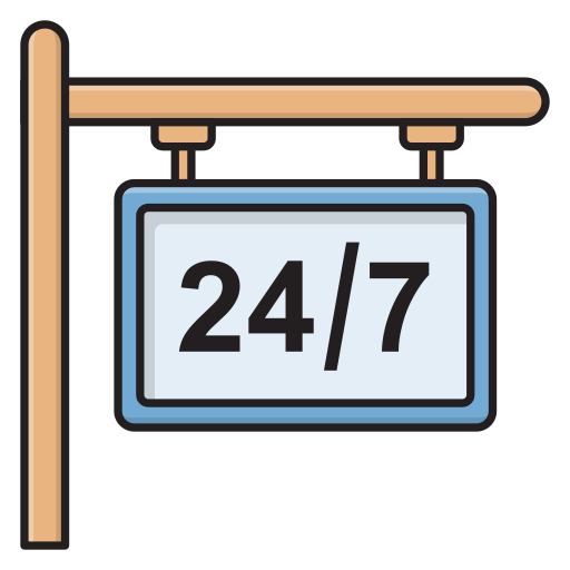 24-7 Vector Stall Lineal Color ikona