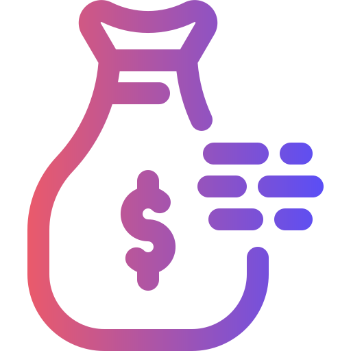 torba z pieniędzmi Generic Gradient ikona