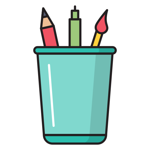 Pencil holder Vector Stall Lineal Color icon