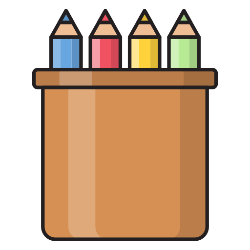 Pencil holder Vector Stall Lineal Color icon