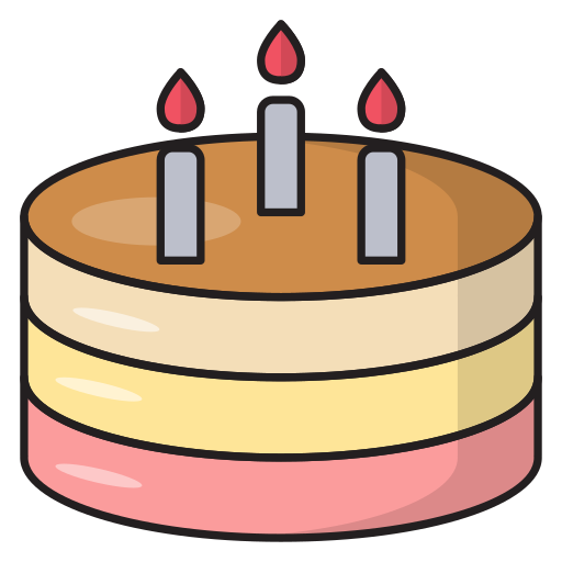 pastel de cumpleaños Vector Stall Lineal Color icono