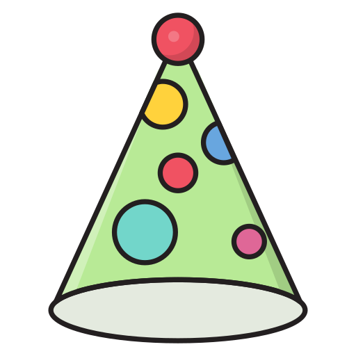 Party hat Vector Stall Lineal Color icon