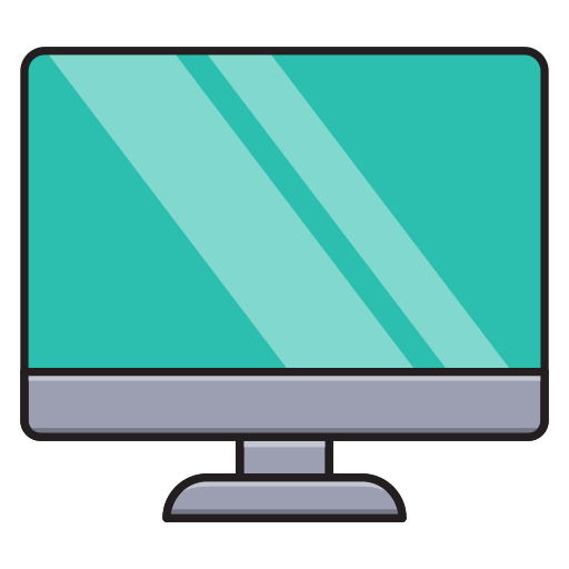 monitor Vector Stall Lineal Color ikona