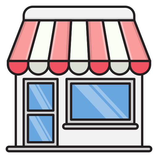 Online shopping Vector Stall Lineal Color icon